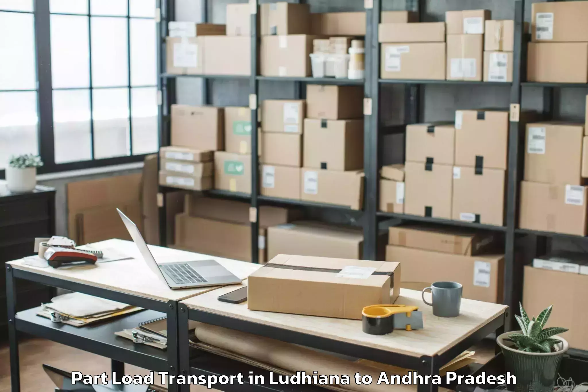 Top Ludhiana to Pedapadu Part Load Transport Available